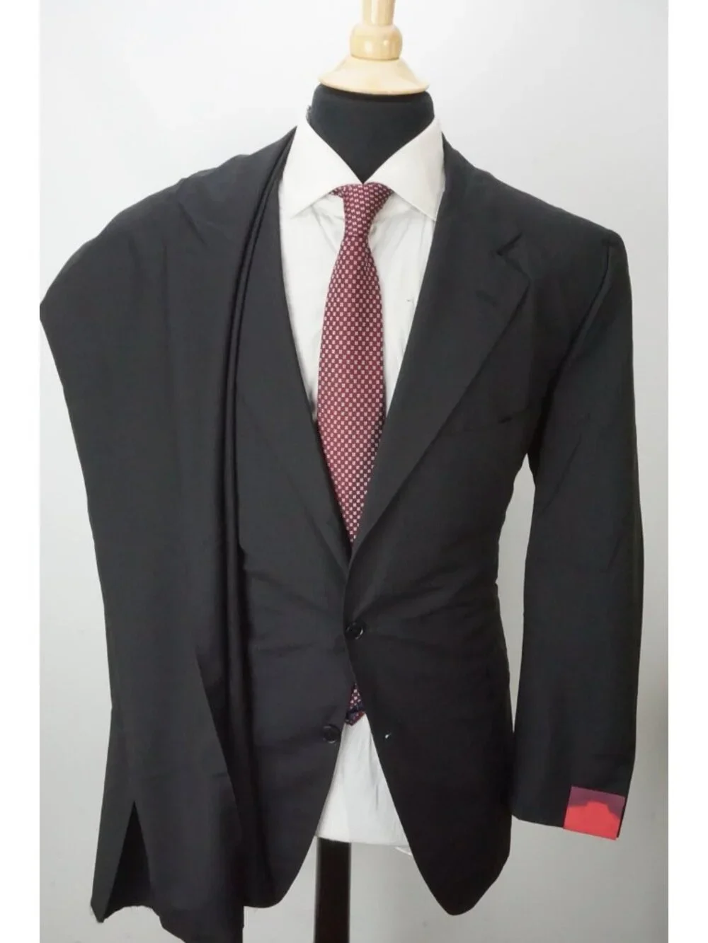 Sartoria Partenopea Black Blue Stripe Silk Blend 2 Pc Suit Jacket Pant 58 EU NEW